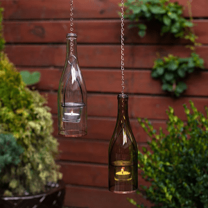 Wine bottle lantern